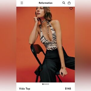 Brand new Reformation Sold out Vida Halter top size xs.